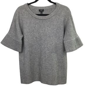 Talbots Pure Cashmere Quiet Luxury Ribbed Short Sleeve Soft Minimalist Sweater L